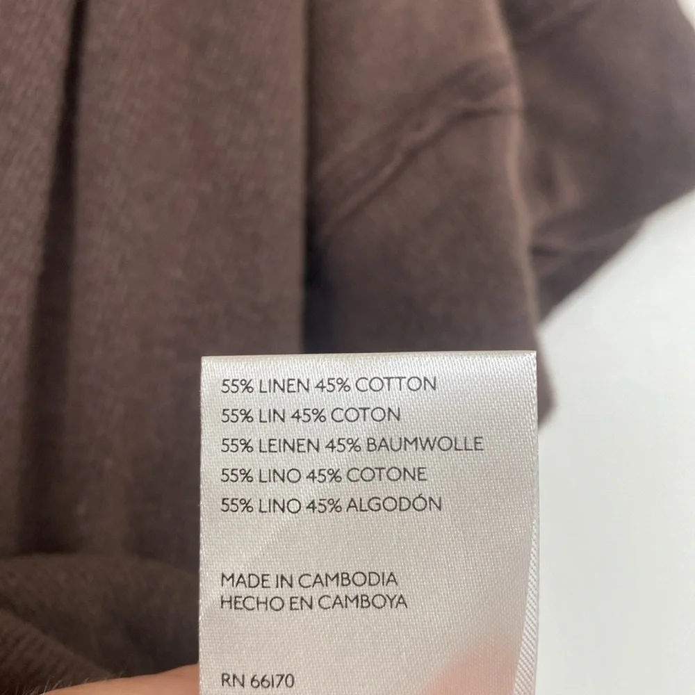 NWOT We The Free Black Coffee cotton/linen Henley tee - Picture 7 of 7